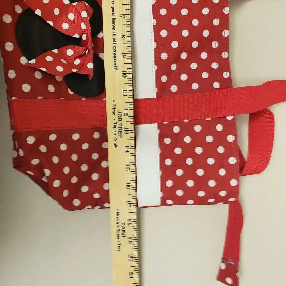 Disney Minnie Mouse Canvas Zip Tote Bag Red White Polka Dot Beach Polka-Dot Boho